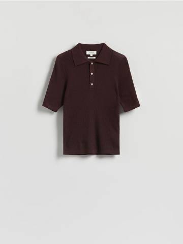 Reserved - Светр з мериносової вовни - темно-фіолетовий - 391GX-49X