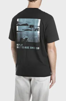 Мужская черная футболка Черный S Replay M3032 .000.2660