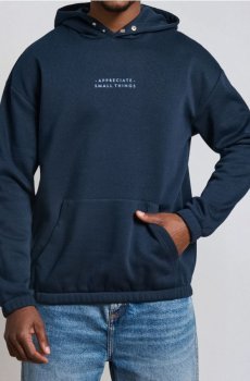 Кофта з написом - темно-синій