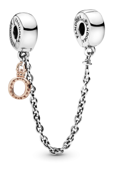 Намистина з захисним ланцюжком та монограмою Pandora