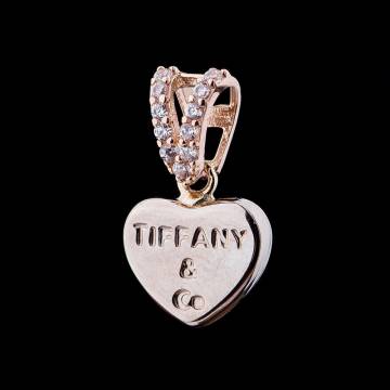 Золотая подвеска "Сердце" с фианитами п02631 Золотая подвеска "Сердце" с фианитами п02631