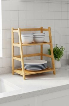 Дворівнева підлогова полиця - бежевий