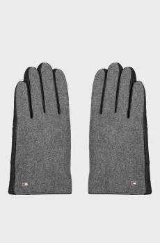 Мужские серые кожаные перчатки CORPORATE LEATHER MIX GLOVES Серый L-XL Tommy Hilfiger AM0AM11980