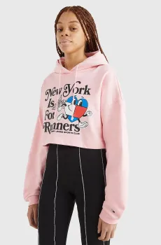 Женское розовое худи TJW SPR CRP SPORTEES RUNNERS Розовый M Tommy Jeans DW0DW14872