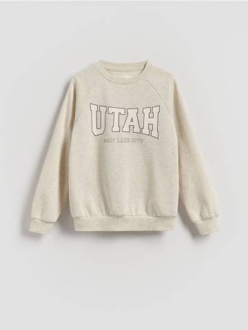 Reserved - Світшот з принтом із написів - бежевий - 901FJ-08M