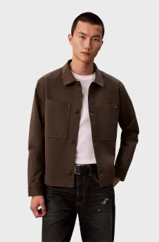 Мужская темно-коричневая рубашка COTTON Коричневый S Calvin Klein Jeans LV04RD110G