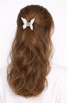 Білий краб для волосся Метелик