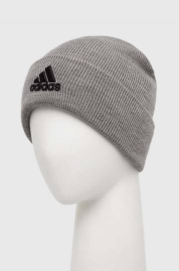 Шапка adidas цвет серый из толстого трикотажа IY7665 Шапка adidas цвет серый из толстого трикотажа IY7665