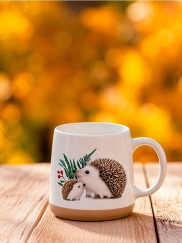 Чашка з принтом - коричневий