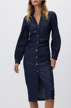 Reserved - Джинсова сукня міді - темно-синій - 120IL-59J