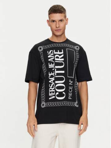 Versace Jeans Couture Футболка 76GAHE04 Чорний Regular Fit Versace Jeans Couture Футболка 76GAHE04 Чорний Regular Fit
