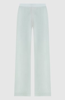 Зеленые спортивные брюки клеш из шерсти и кашемира