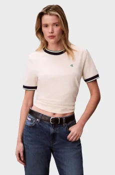 Женская белая футболка MONOGRAM Белый XS Calvin Klein Jeans LV047F226G
