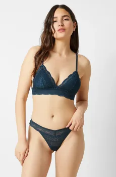 Женские темно-синие трусики-стринги IDOLE Синий S Etam 6540468