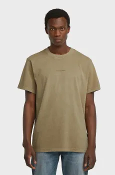 Мужская бежевая футболка Overdyed Бежевый L G-Star RAW D27760,C756