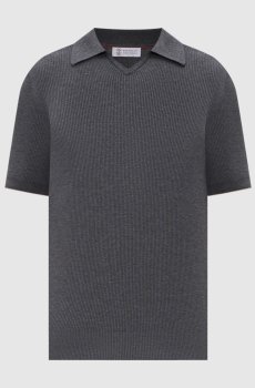 Серая футболка в рубчик