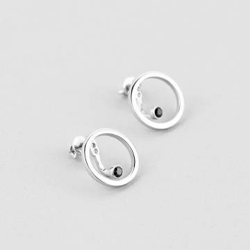 Серебряные серьги Minimal 29219р-black Серебряные серьги Minimal 29219р-black