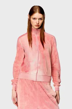 Женская розовая велюровая спортивная кофта F-KINIGLI Розовый XS Diesel A12989 0AKAJ