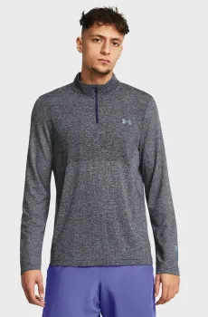 Мужская темно-серая спортивная кофта UA SEAMLESS STRIDE 1/4 ZIP Серый XL Under Armour 1378168-539