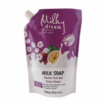 Жидкое крем-мыло Milky Dream Маракуйя и цветы хлопка, с молочным протеином и экстрактом хлопка, 500 мл (дойпак) Жидкое крем-мыло Milky Dream Маракуйя и цветы хлопка, с молочным протеином и экстрактом хлопка, 500 мл (дойпак)