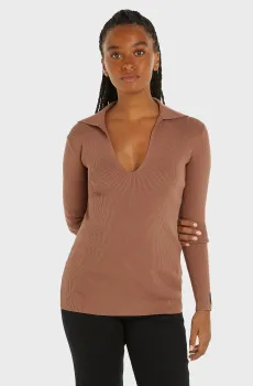 Женский бежевый пуловер Бежевый M Calvin Klein K20K206384