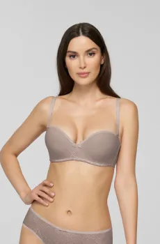 Женский коричневый бюстгальтер с узором Коричневый 80D MARC&ANDRE S22-0413-BNM-LY