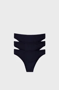 Женские черные трусики (3 шт) Черный S womensecret 7682921