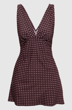 Коричневое платье мини Graciela в горох