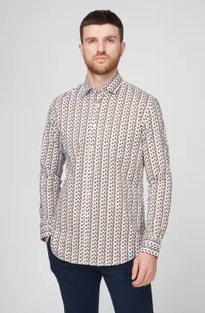 Мужская рубашка с узором Разноцветный 43 Pierre Cardin C6 11405.0108