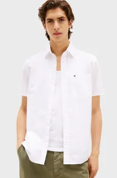 Мужская белая рубашка SEERSUCKER Белый M Tommy Hilfiger MW0MW38570