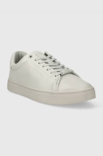 Кожаные кроссовки Calvin Klein CLEAN CUPSOLE LACE UP цвет серый HW0HW01863 Кожаные кроссовки Calvin Klein CLEAN CUPSOLE LACE UP цвет серый HW0HW01863