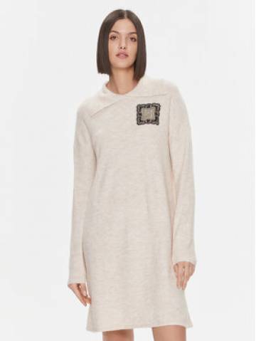 Liu Jo Трикотажна сукня 5F3036 MA08O Бежевий Regular Fit Liu Jo Трикотажна сукня 5F3036 MA08O Бежевий Regular Fit