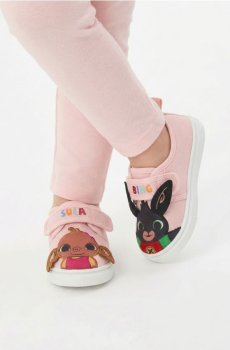 Бавовняні кеди з елементами 3D Bing - пастельний рожевий