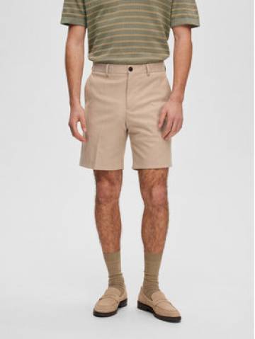 Selected Homme Шорти з тканини 16088510 Бежевий Slim Fit Selected Homme Шорти з тканини 16088510 Бежевий Slim Fit