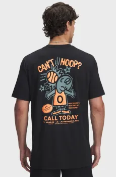 Мужская черная футболка UA M 60/40S Cant Hoop SS Черный XXL Tall Under Armour 6003684-001