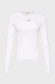Женский белый лонгслив LABEL Белый XS Calvin Klein Jeans LV047E205G