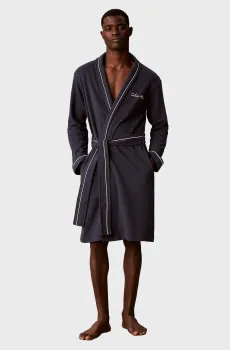 Мужской синий халат SCRIPT Синий S-M Calvin Klein LV00NM3038
