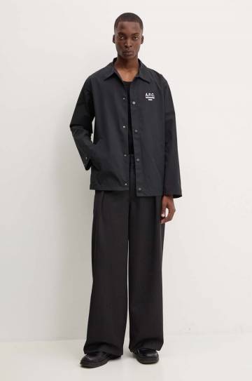 Куртка-рубашка A.P.C. blouson regis цвет чёрный переходная oversize PSAJB.H02960 Куртка-рубашка A.P.C. blouson regis цвет чёрный переходная oversize PSAJB.H02960