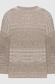 Бежевый свитер из льна