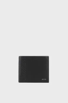 Мужской черный кожаный кошелек Черный ONESIZE BOSS 50558595;001