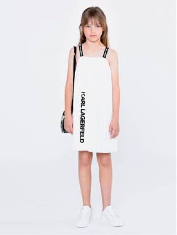 Karl Lagerfeld Kids Сукня Z12246 D Білий Relaxed Fit Karl Lagerfeld Kids Сукня Z12246 D Білий Relaxed Fit