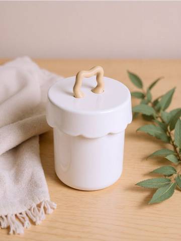 Керамічна ємність для зберігання - білий