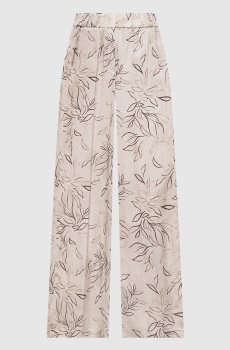 Бежевые палаццо в цветочный принт