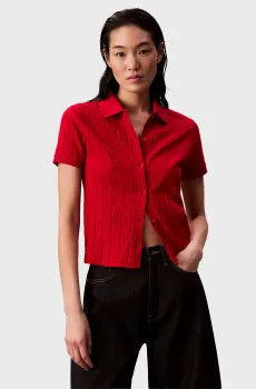 Женское красное поло JACQUARD Красный S Calvin Klein Jeans LV044D209G