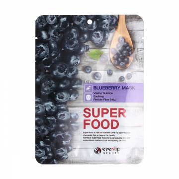 Тканевая маска для лица Eyenlip Super Food Blueberry Mask c экстрактом черники, 23 мл Тканевая маска для лица Eyenlip Super Food Blueberry Mask c экстрактом черники, 23 мл
