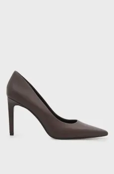Женские темно-коричневые кожаные лодочки ESS STILETTO 90 Коричневый 36 Calvin Klein HW0HW02608