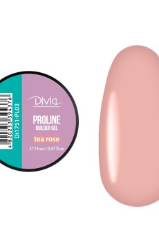 Гель для наращивания ногтей Divia ProLine Builder Gel PL03 Tea Rose, 14 мл