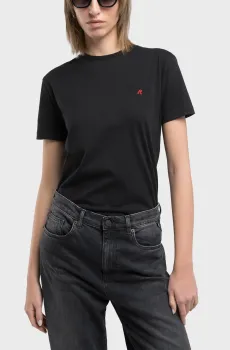 Женская черная футболка Черный S Replay W3566B.000.2660