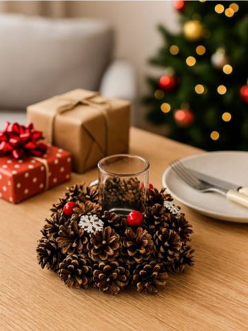 Декоративний вінок - коричневий