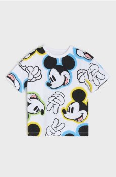 Бавовняна футболка з принтом Mickey Mouse - білий